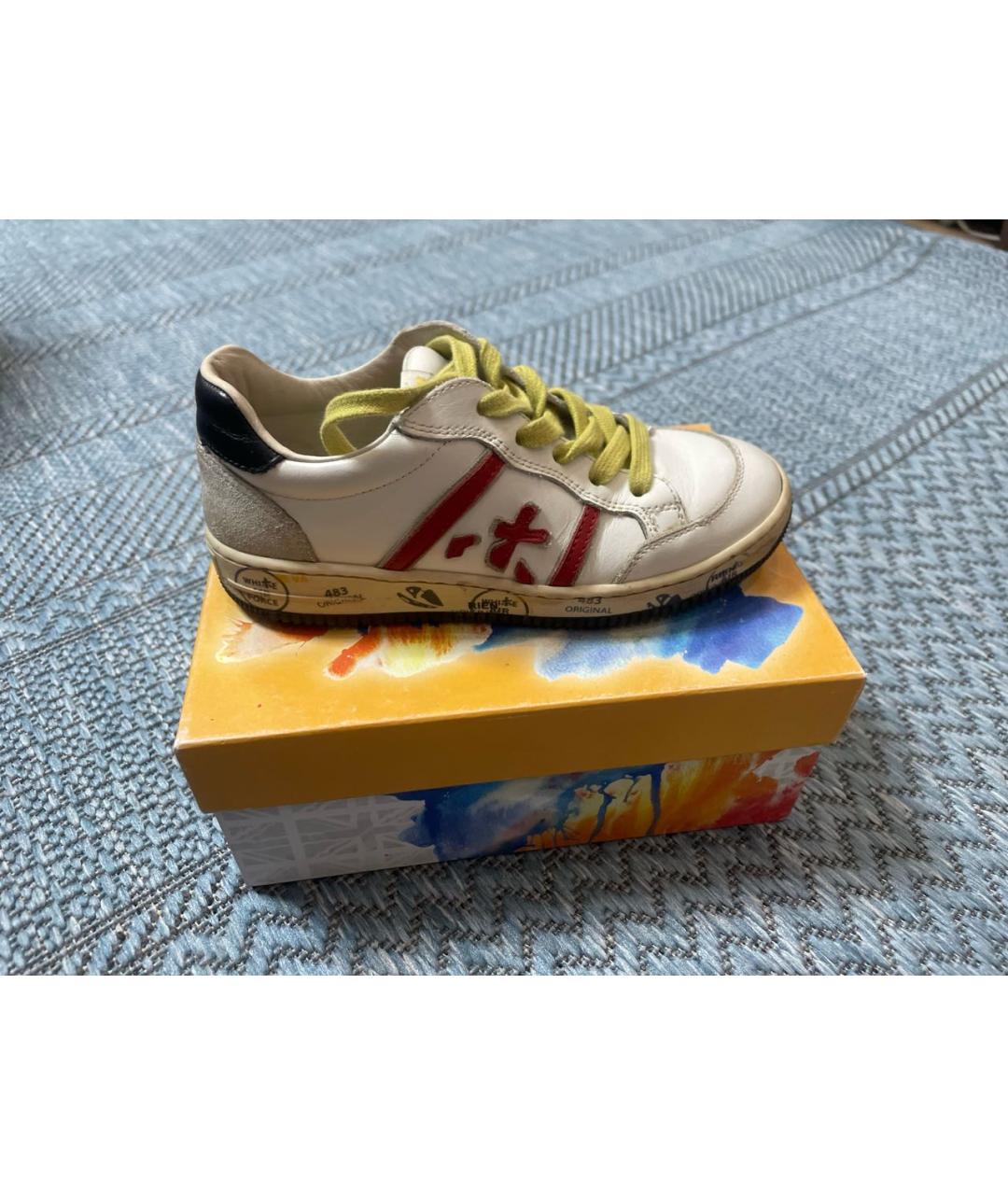PREMIATA KIDS Белые кожаные кеды, фото 5