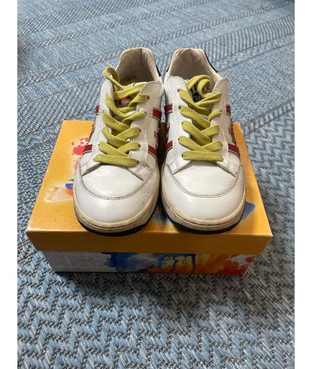 PREMIATA KIDS Белые кожаные кеды, фото 2