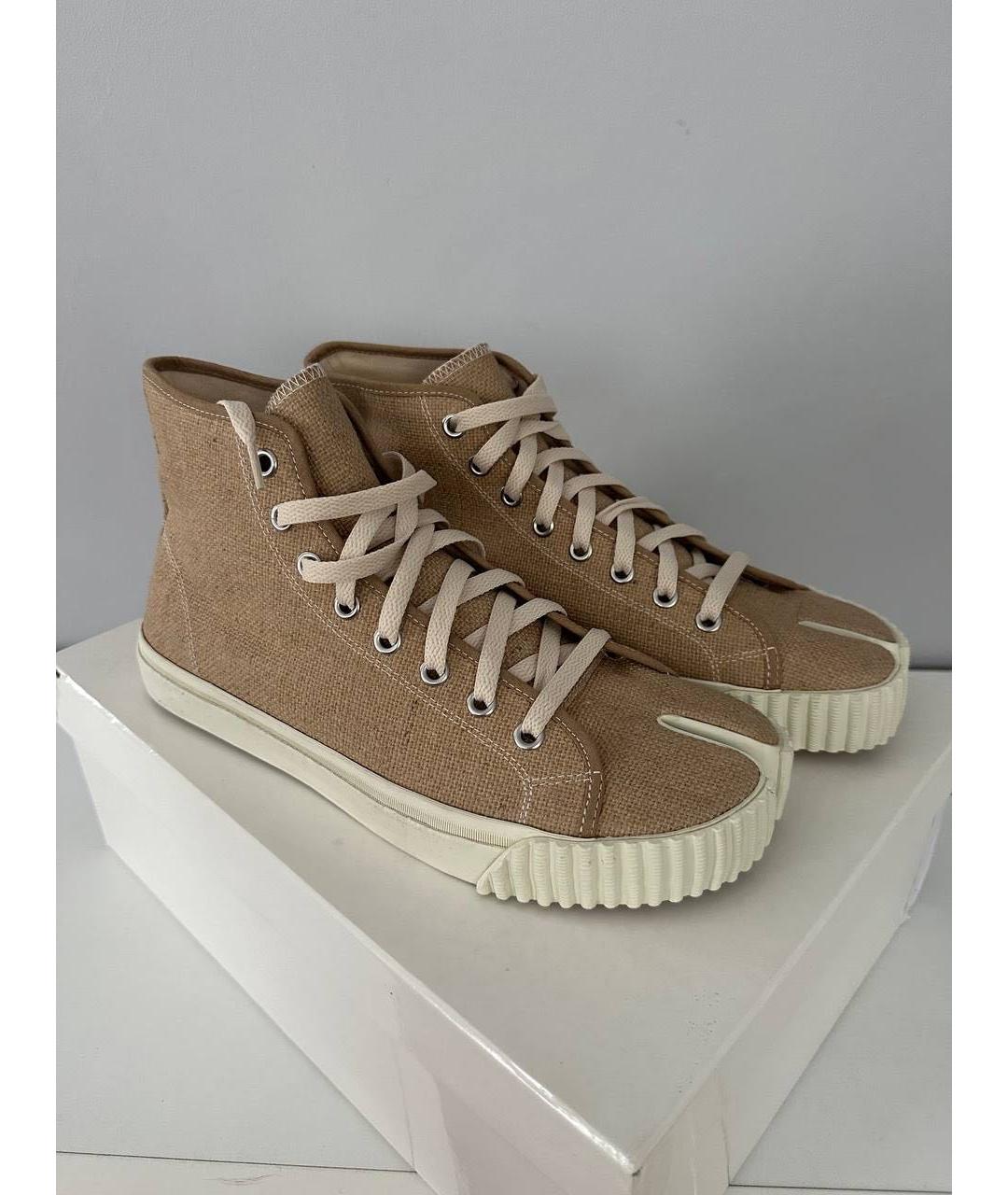MAISON MARGIELA Бежевые высокие кроссовки / кеды, фото 2