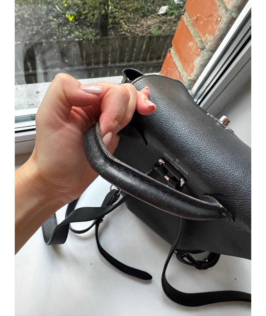 LOUIS VUITTON Черный кожаный рюкзак, фото 5