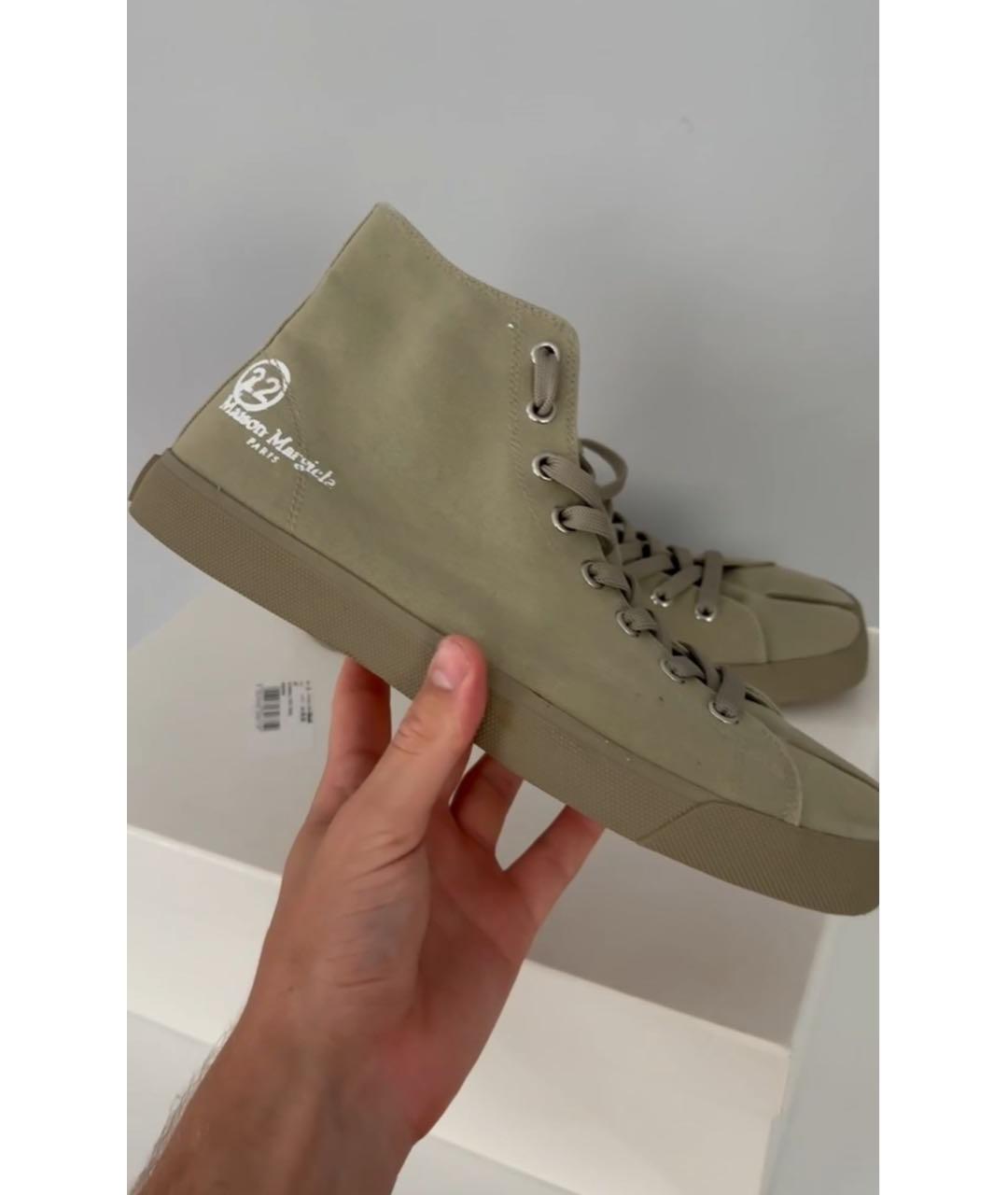 MAISON MARGIELA Хаки высокие кроссовки / кеды, фото 3