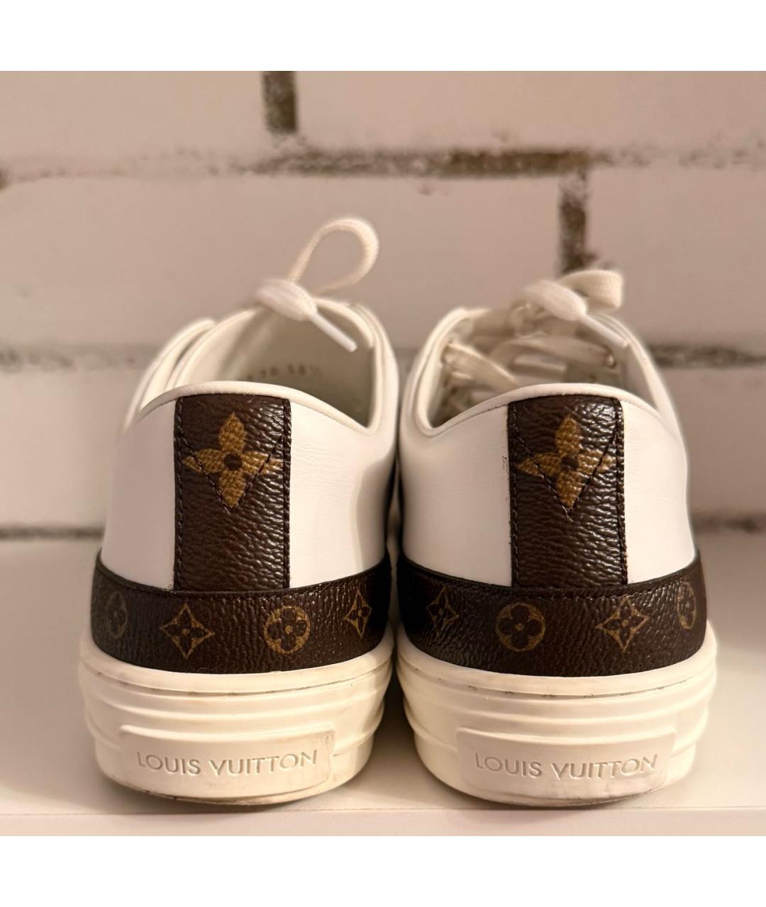LOUIS VUITTON Белые кожаные кроссовки, фото 4
