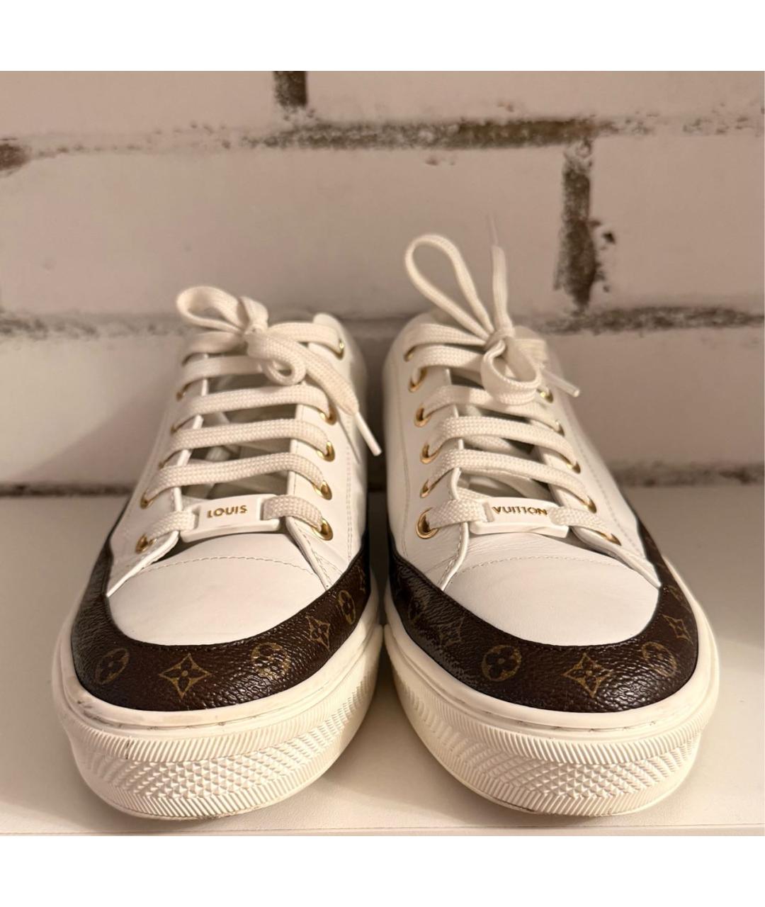 LOUIS VUITTON Белые кожаные кроссовки, фото 2