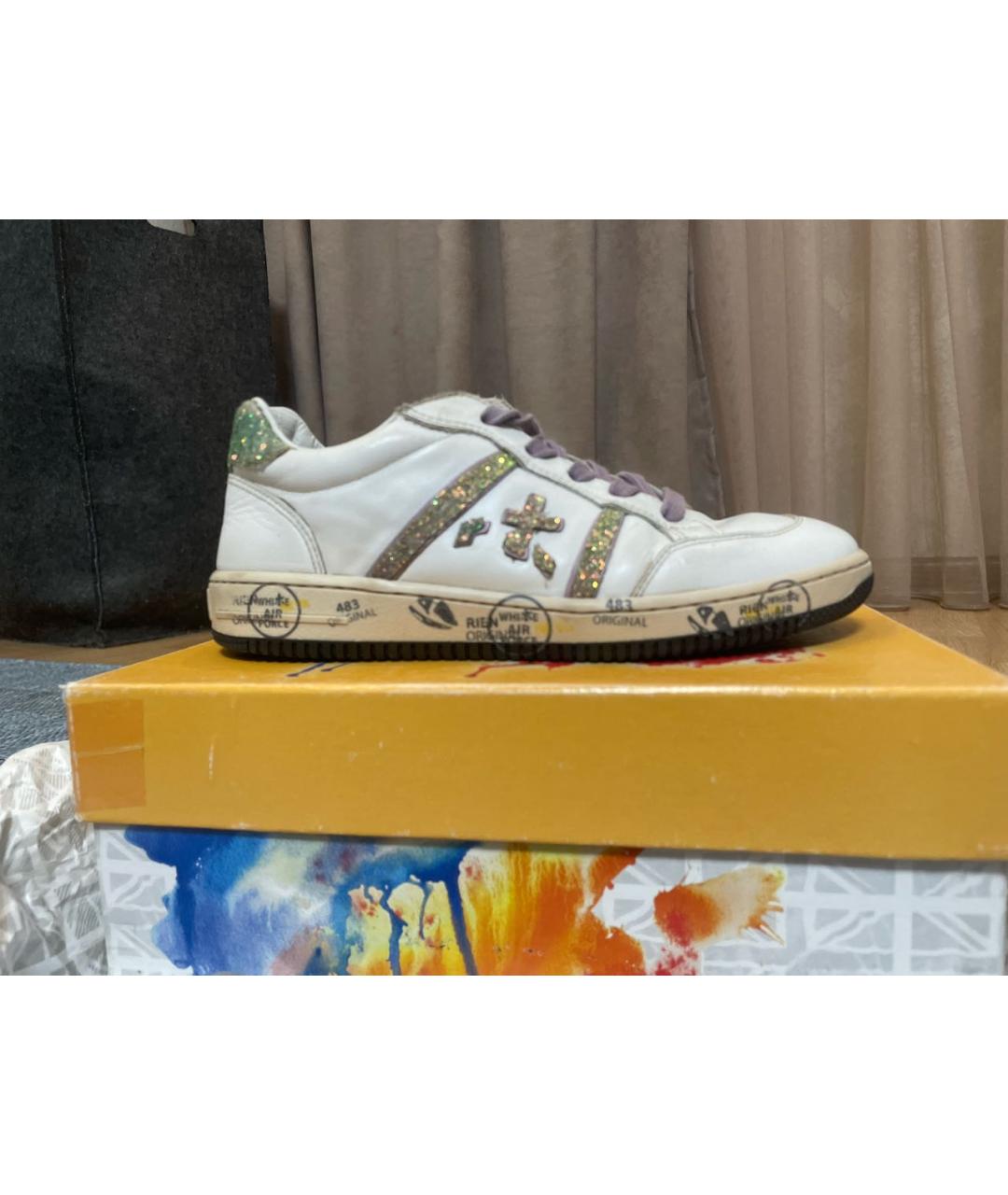 PREMIATA KIDS Белые кожаные кеды, фото 5
