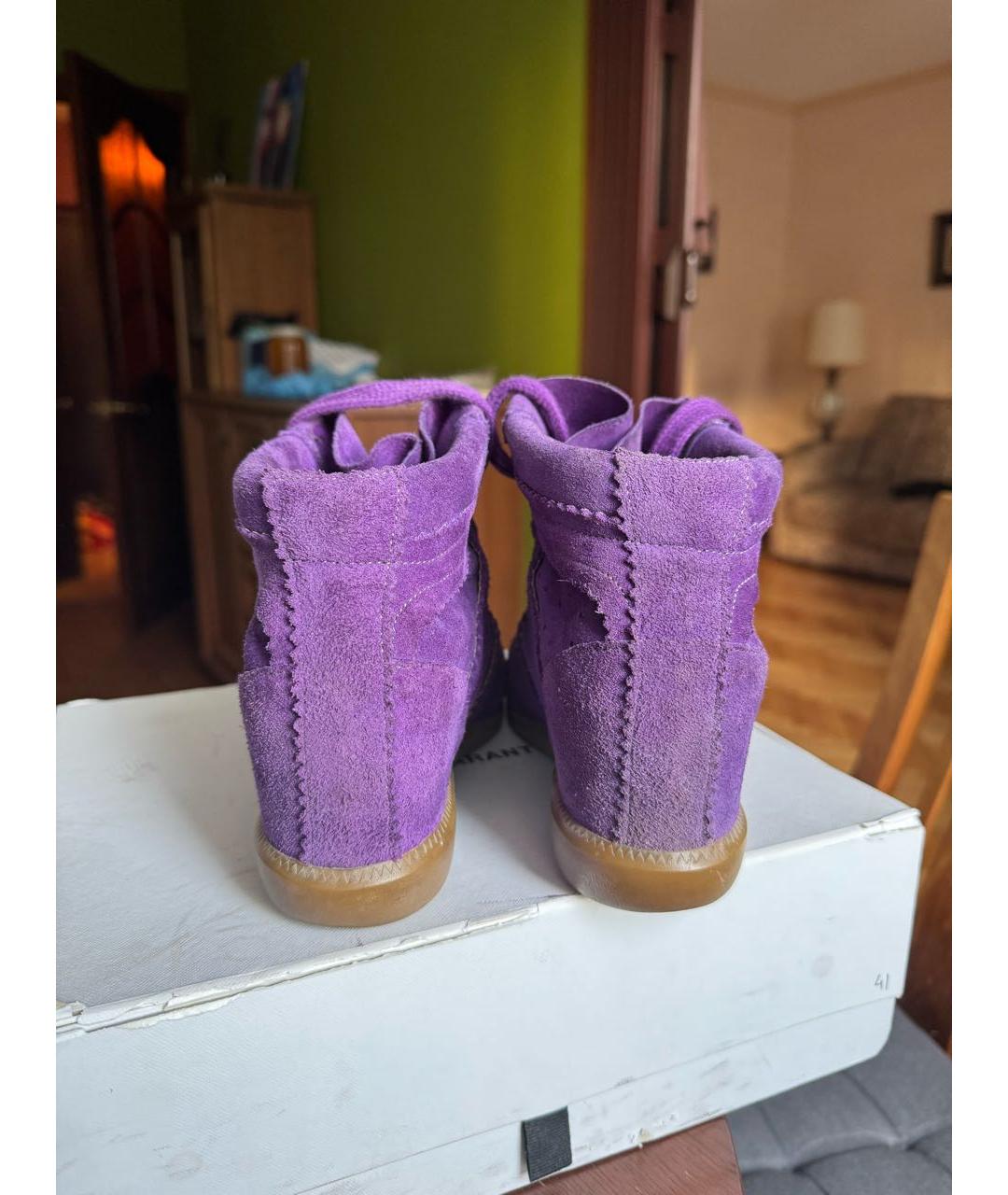ISABEL MARANT Фиолетовые замшевые кеды, фото 4