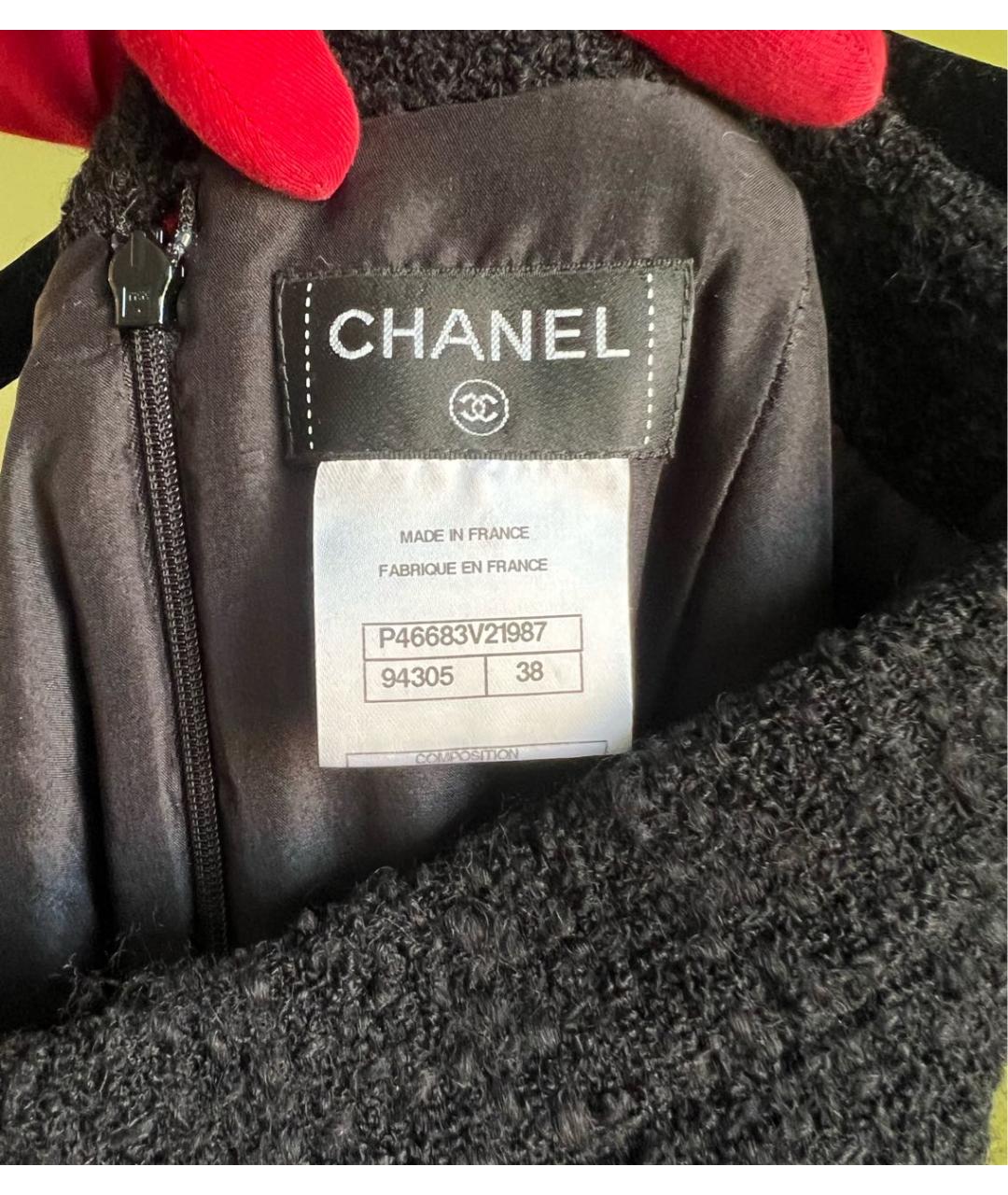 CHANEL Черная твидовая юбка миди, фото 7
