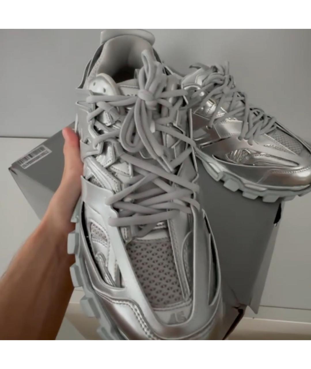 BALENCIAGA Серебряные низкие кроссовки / кеды, фото 4