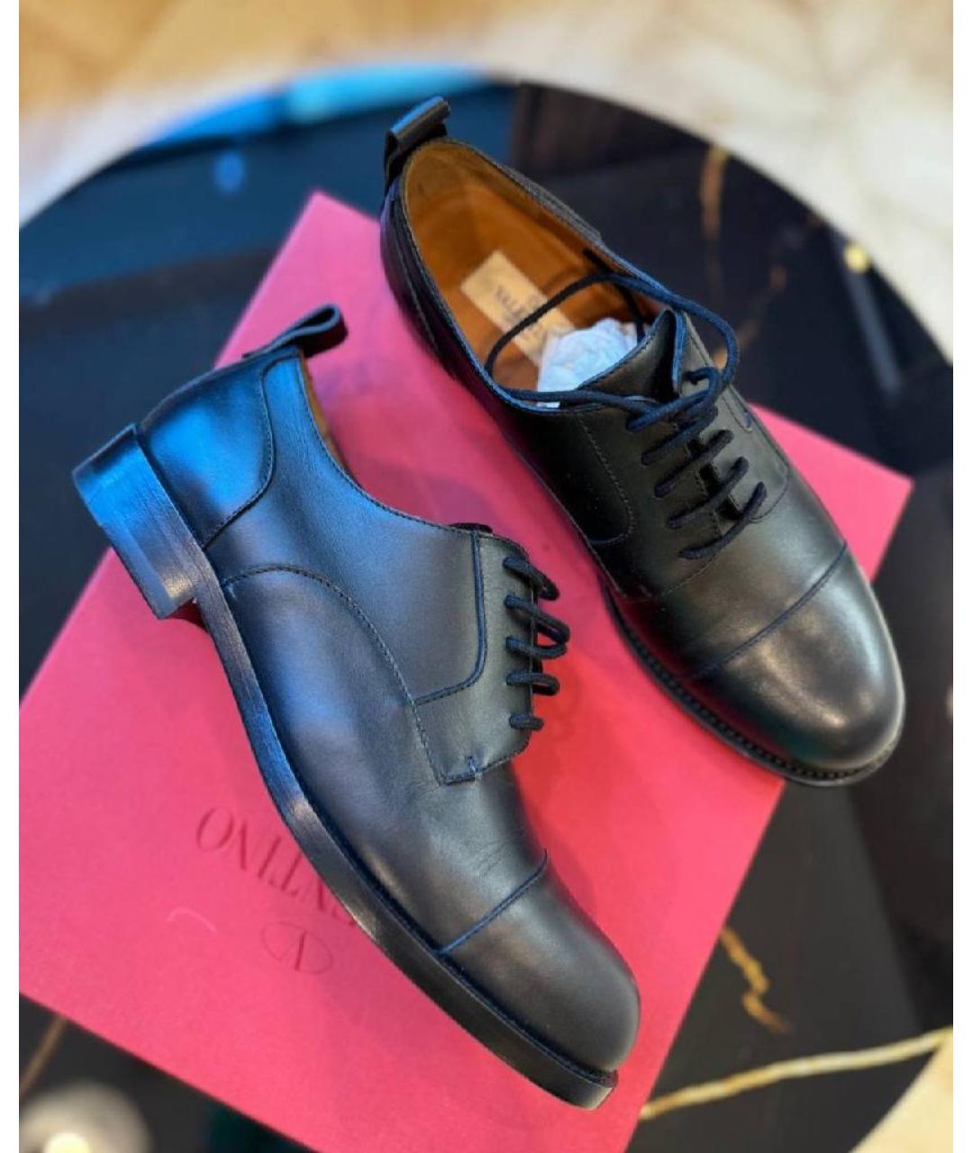 VALENTINO Черные кожаные ботинки, фото 6