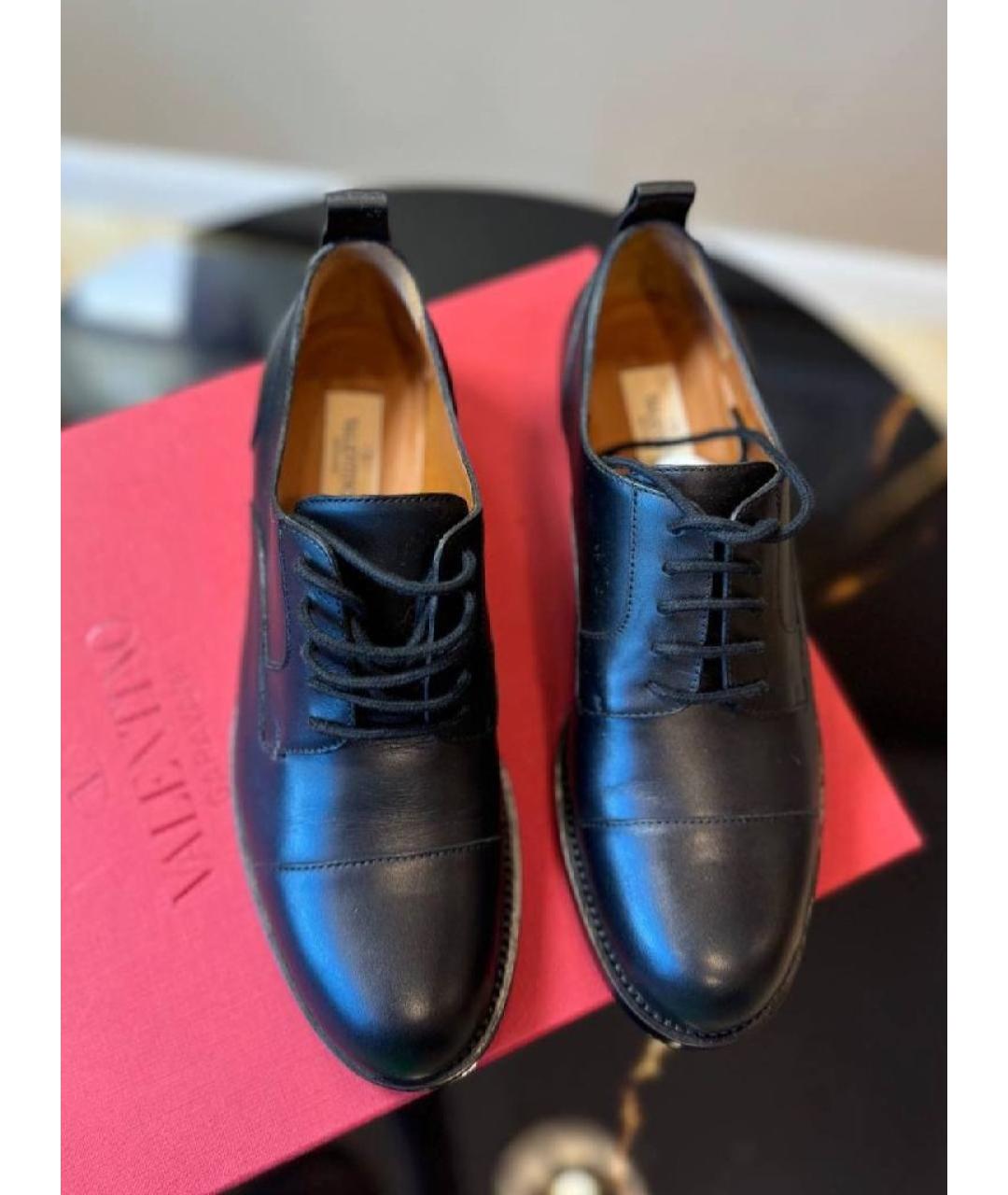 VALENTINO Черные кожаные ботинки, фото 2