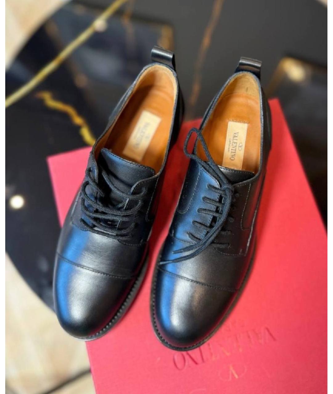 VALENTINO Черные кожаные ботинки, фото 3