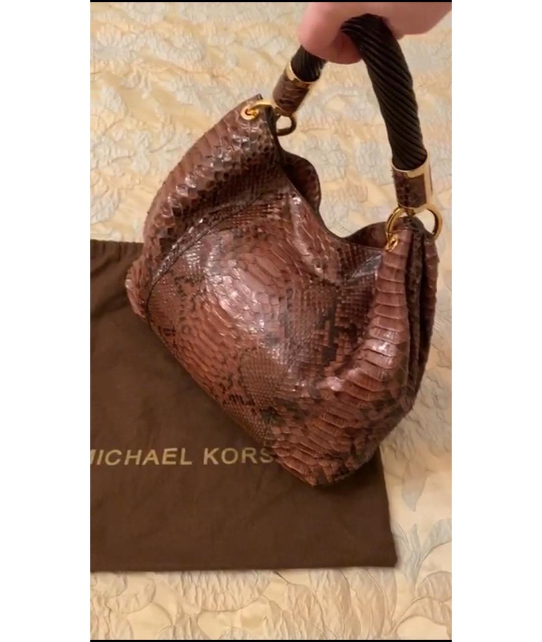 MICHAEL KORS Коричневая сумка тоут из экзотической кожи, фото 2