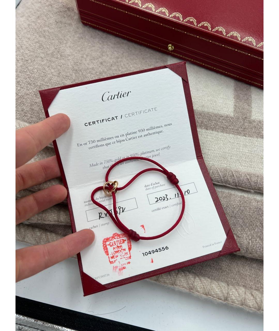 CARTIER Красный браслет из желтого золота, фото 2
