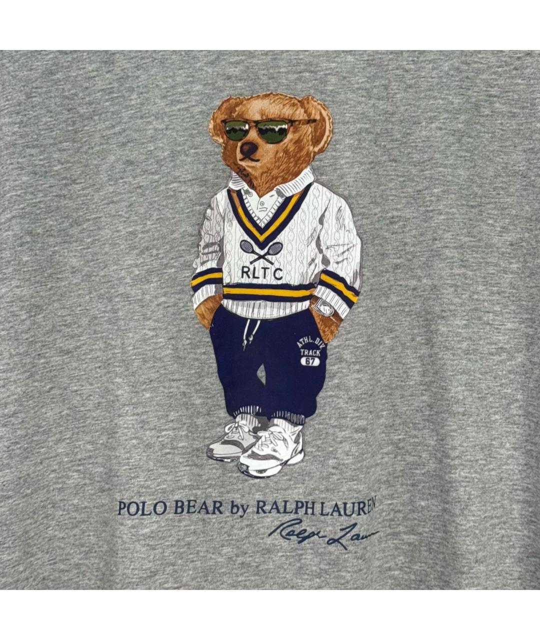 POLO RALPH LAUREN Серая хлопковая футболка, фото 5
