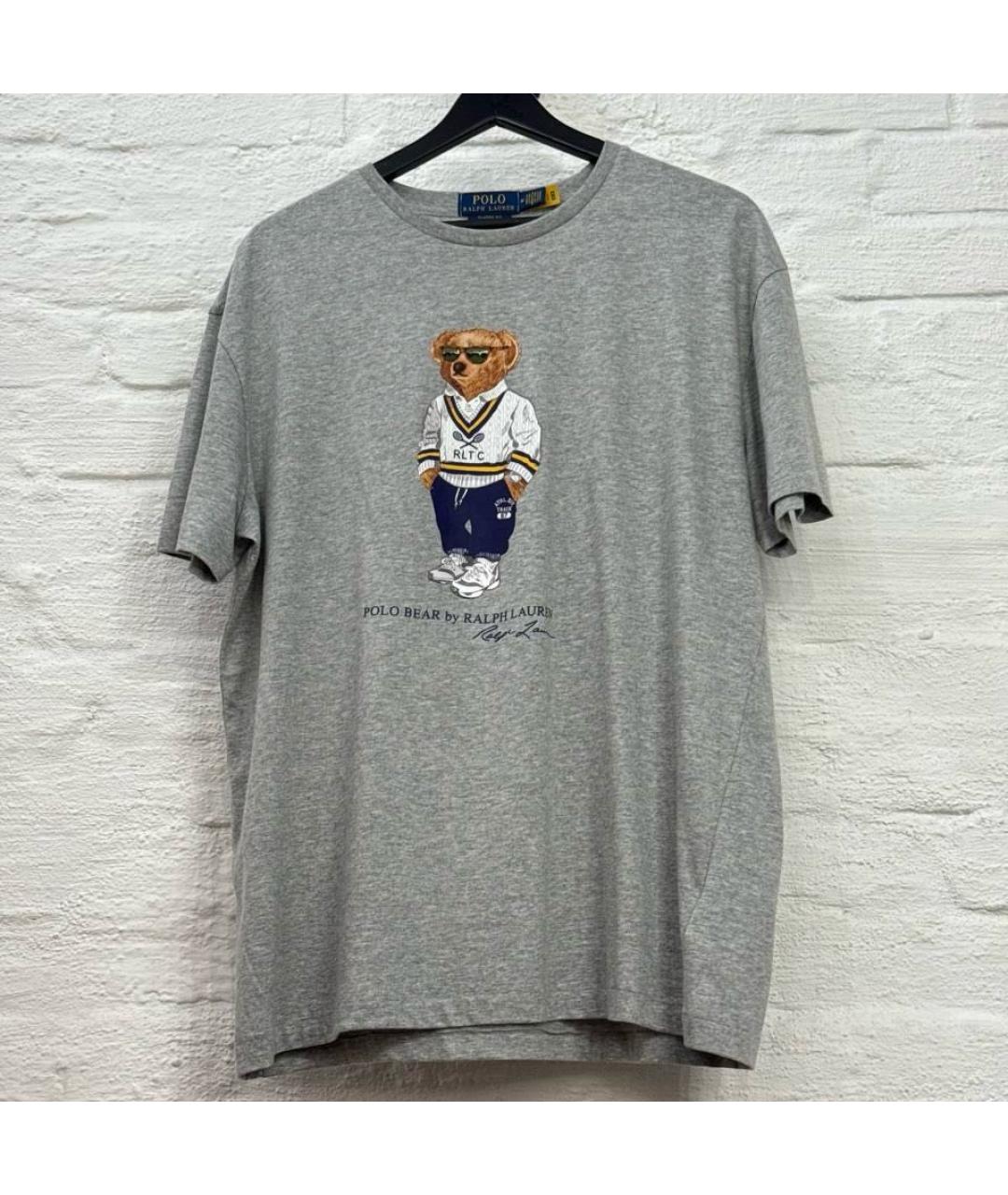 POLO RALPH LAUREN Серая хлопковая футболка, фото 6