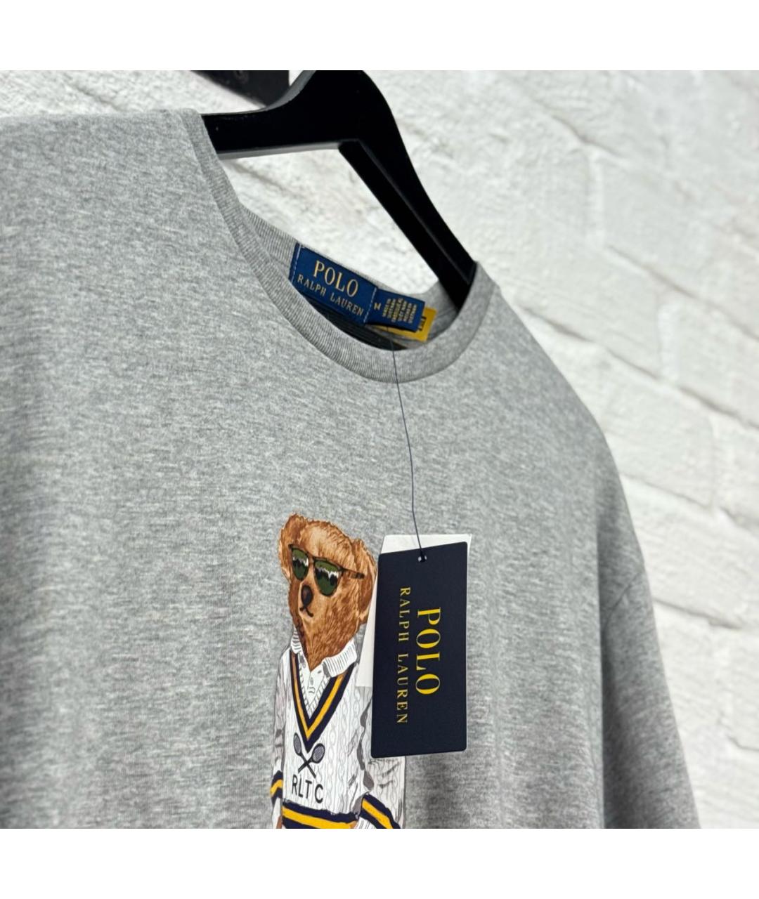 POLO RALPH LAUREN Серая хлопковая футболка, фото 4
