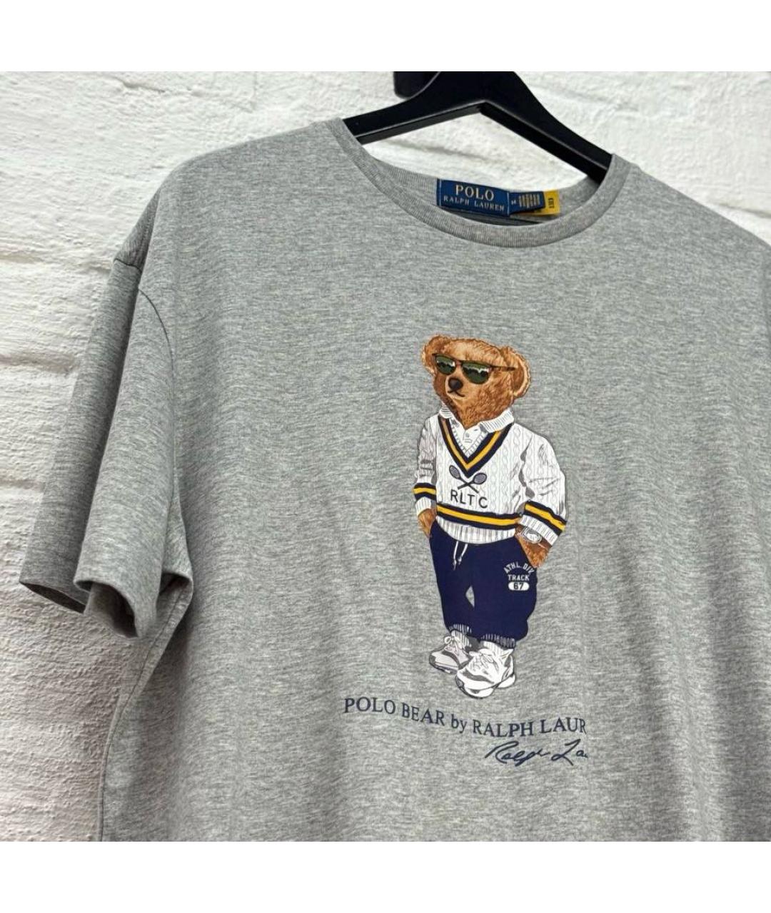 POLO RALPH LAUREN Серая хлопковая футболка, фото 3