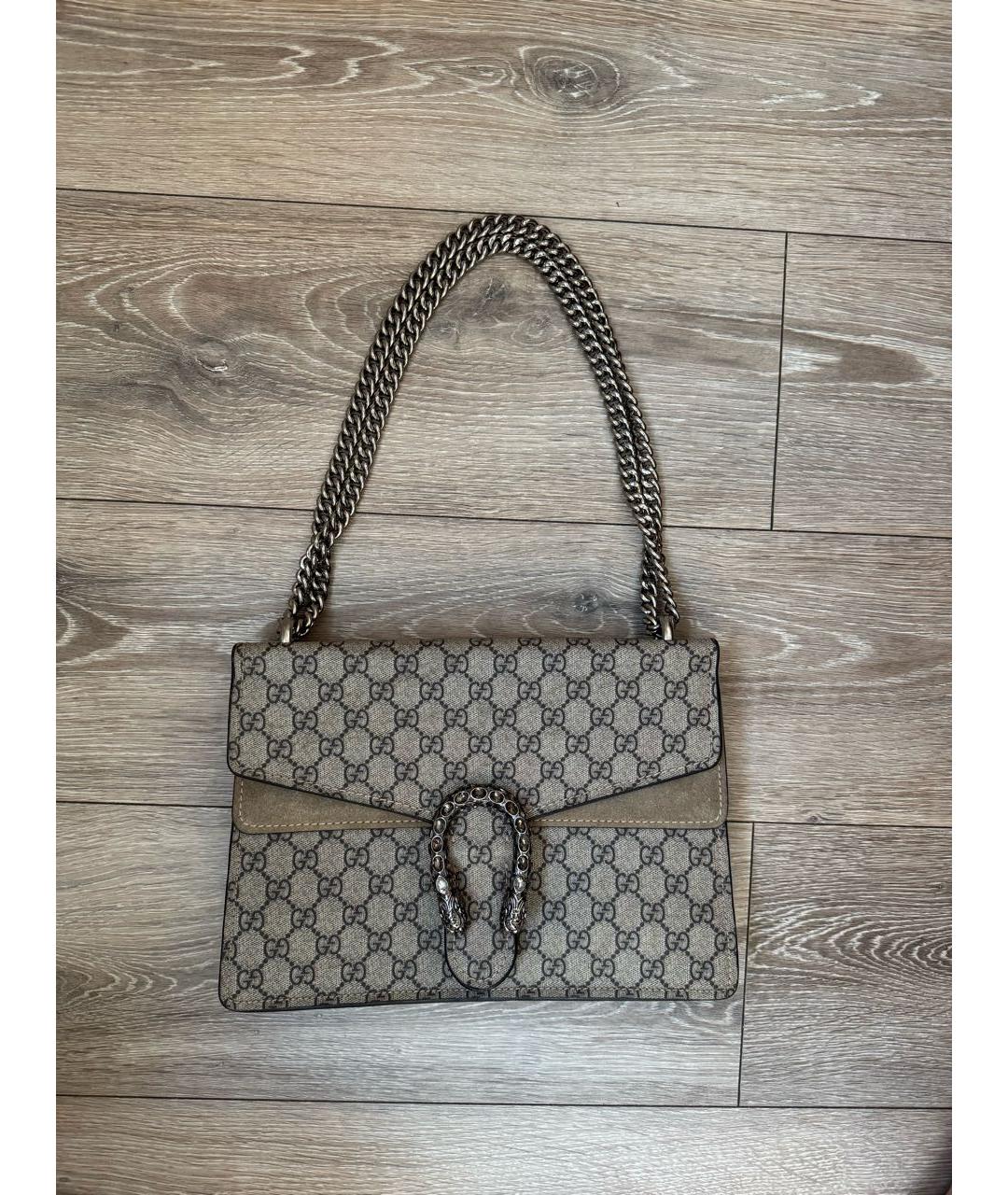 GUCCI Коричневая замшевая сумка через плечо, фото 5