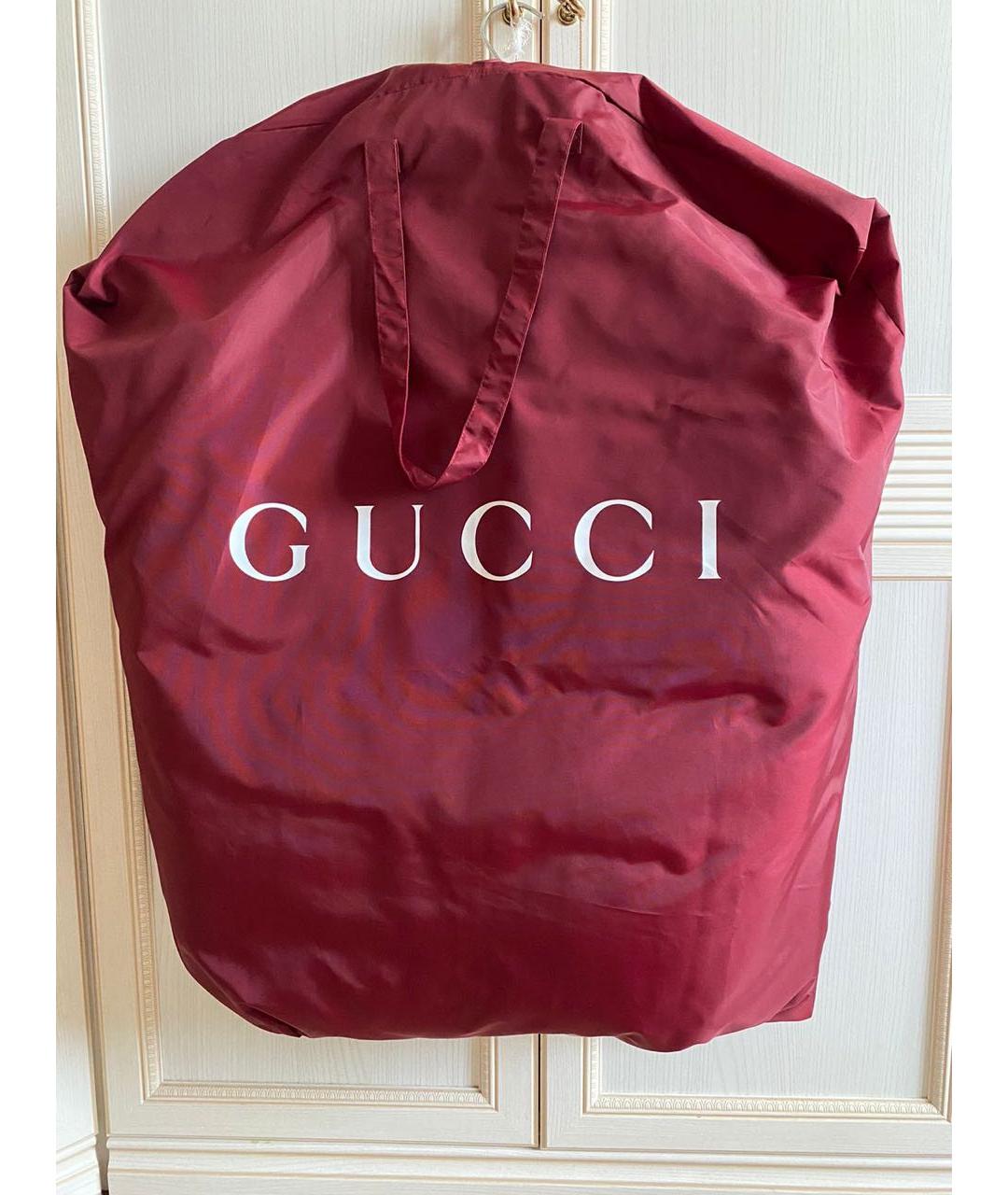 GUCCI Бордовый хлопковый пуховик, фото 3