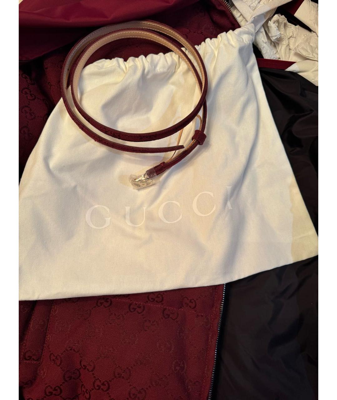 GUCCI Бордовый хлопковый пуховик, фото 6