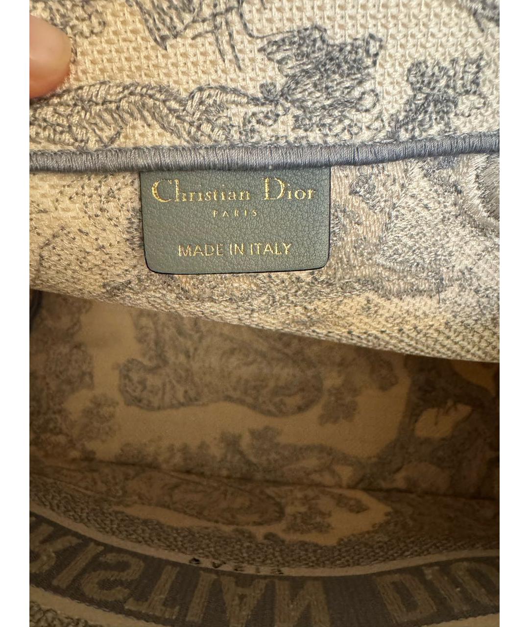 CHRISTIAN DIOR Голубая жаккардовая сумка тоут, фото 6