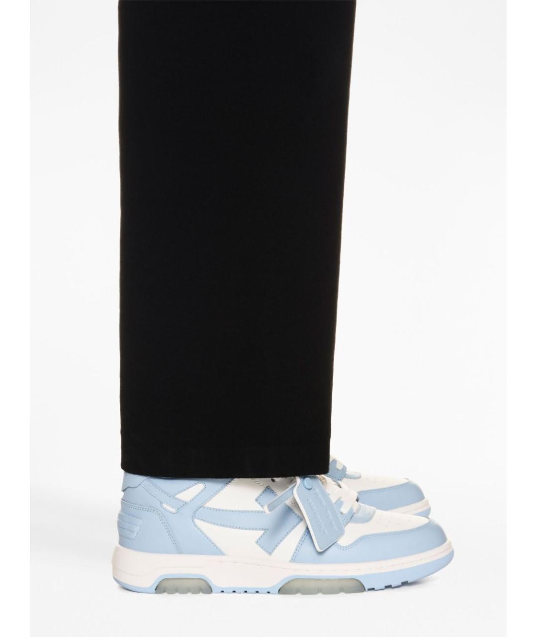 OFF-WHITE Голубые кожаные низкие кроссовки / кеды, фото 2