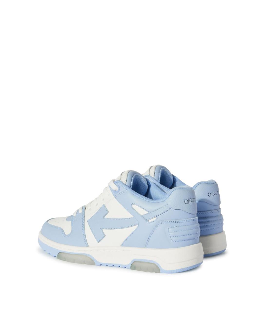OFF-WHITE Голубые кожаные низкие кроссовки / кеды, фото 6