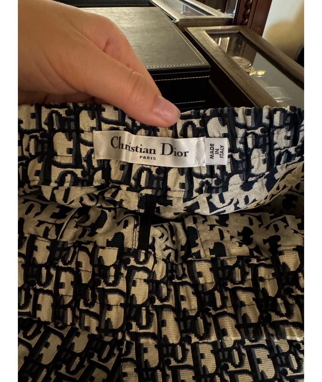 CHRISTIAN DIOR Синие полиэстеровые шорты, фото 3