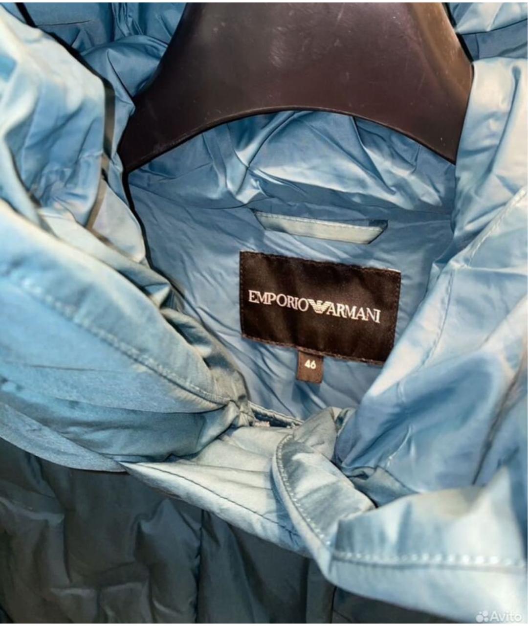 EMPORIO ARMANI Бирюзовая полиамидовая куртка, фото 3