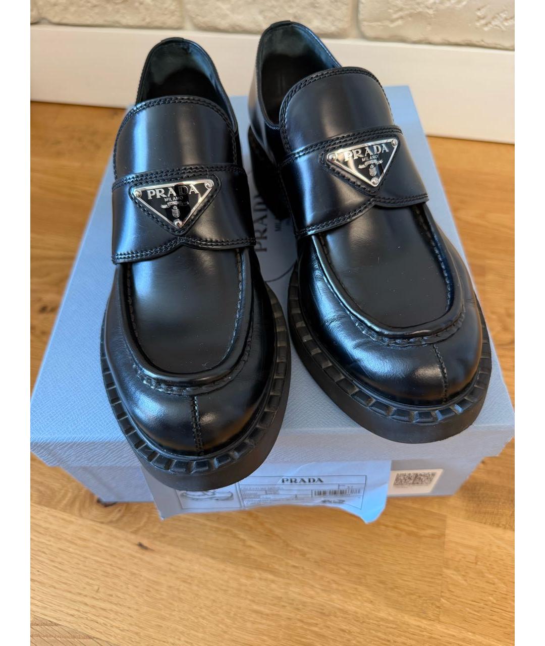 PRADA Черные кожаные лоферы, фото 8