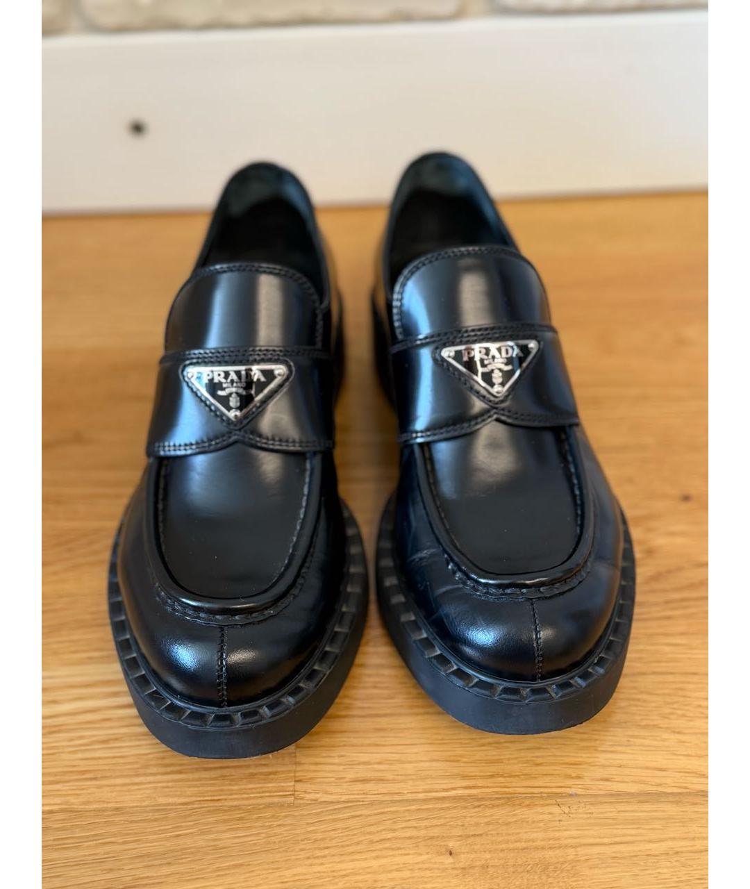 PRADA Черные кожаные лоферы, фото 3