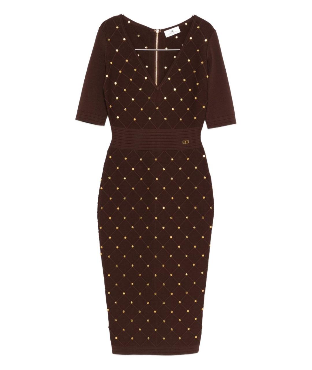 ELISABETTA FRANCHI Бордовое полиэстеровое платье, фото 1