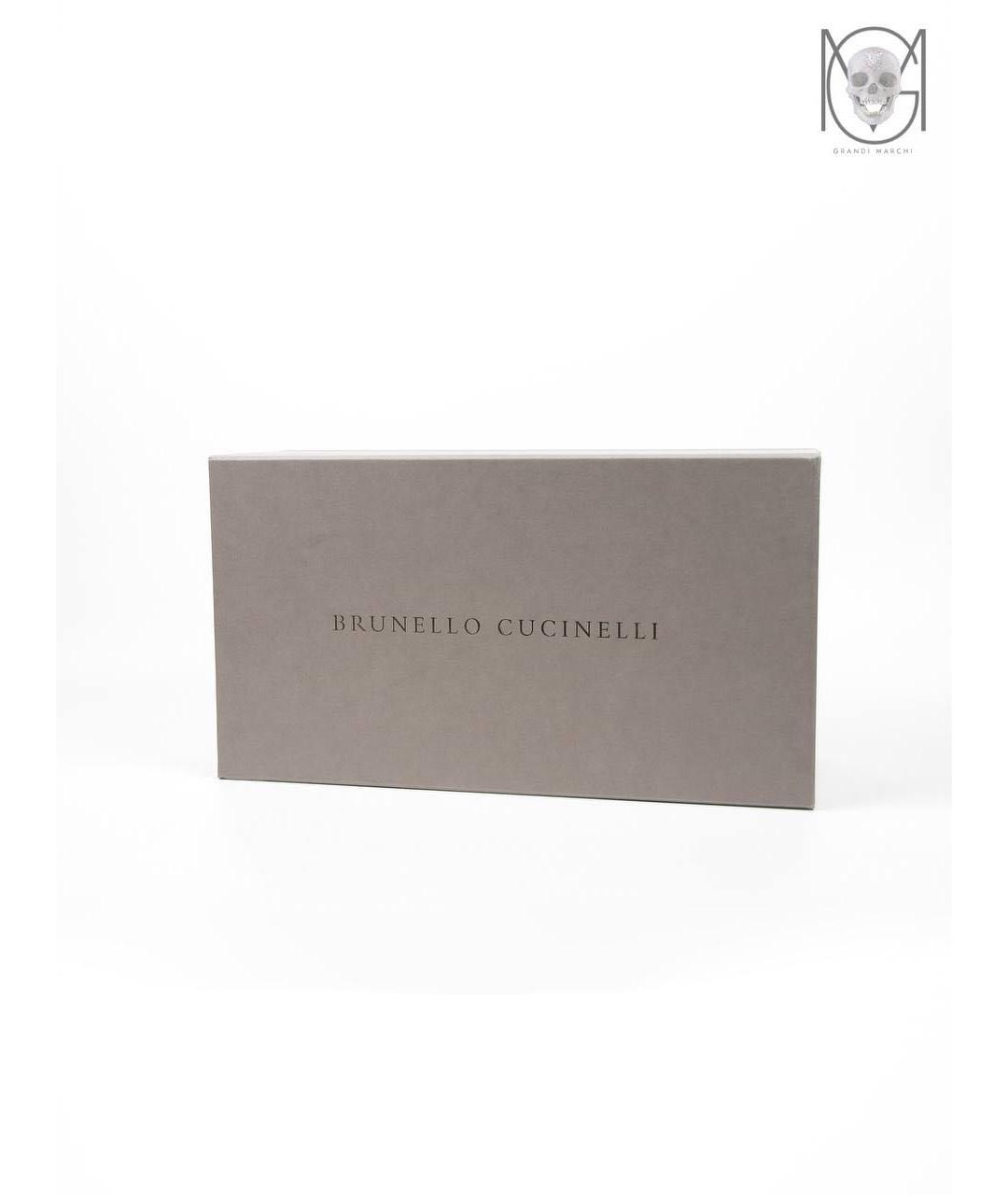 BRUNELLO CUCINELLI Серые текстильные низкие кроссовки / кеды, фото 5
