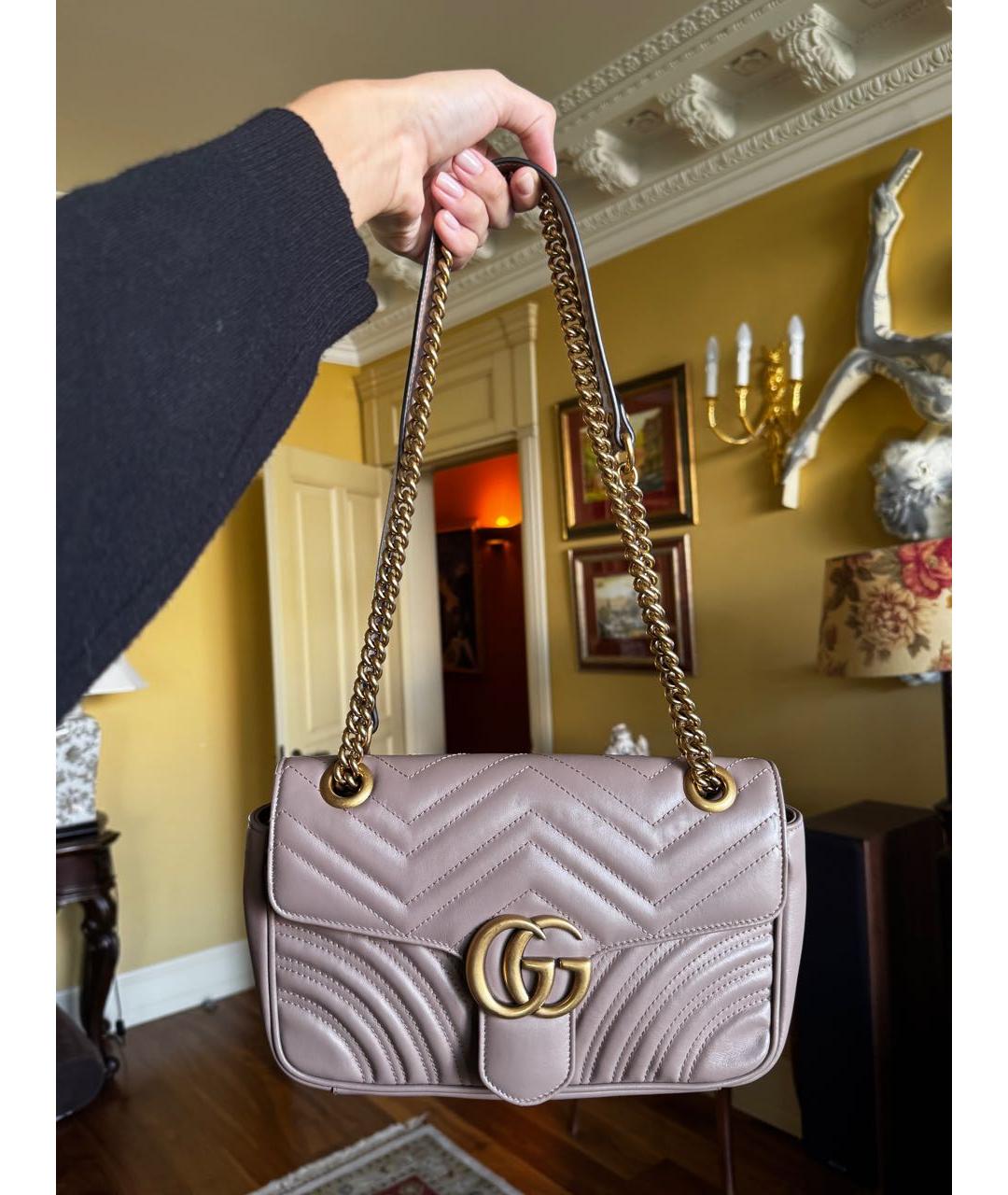 GUCCI Розовая кожаная сумка через плечо, фото 6