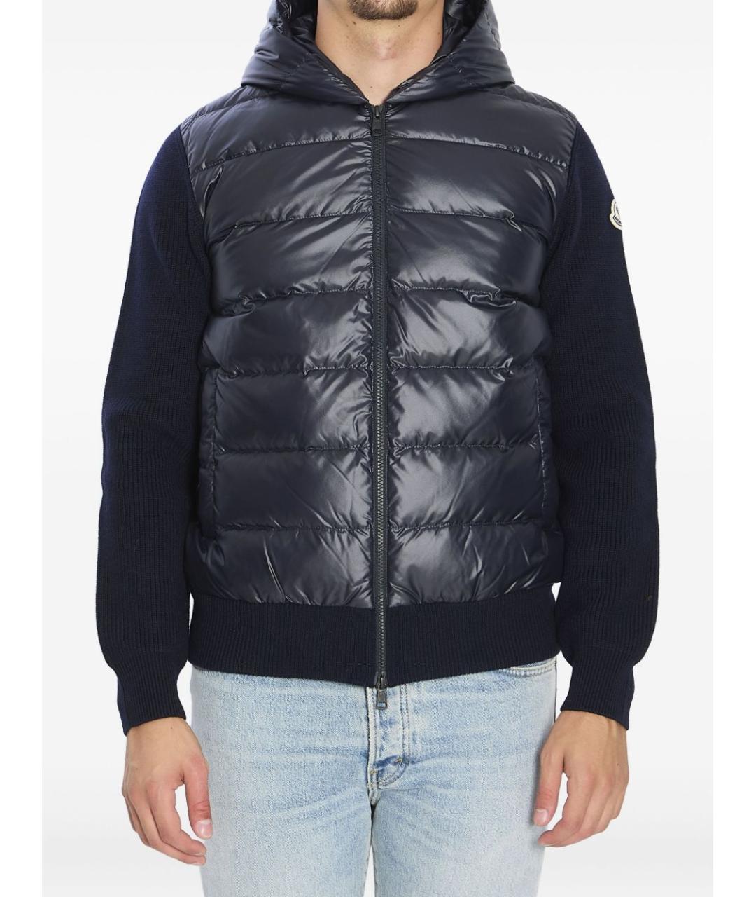 MONCLER Синий полиэстеровый джемпер / свитер, фото 1