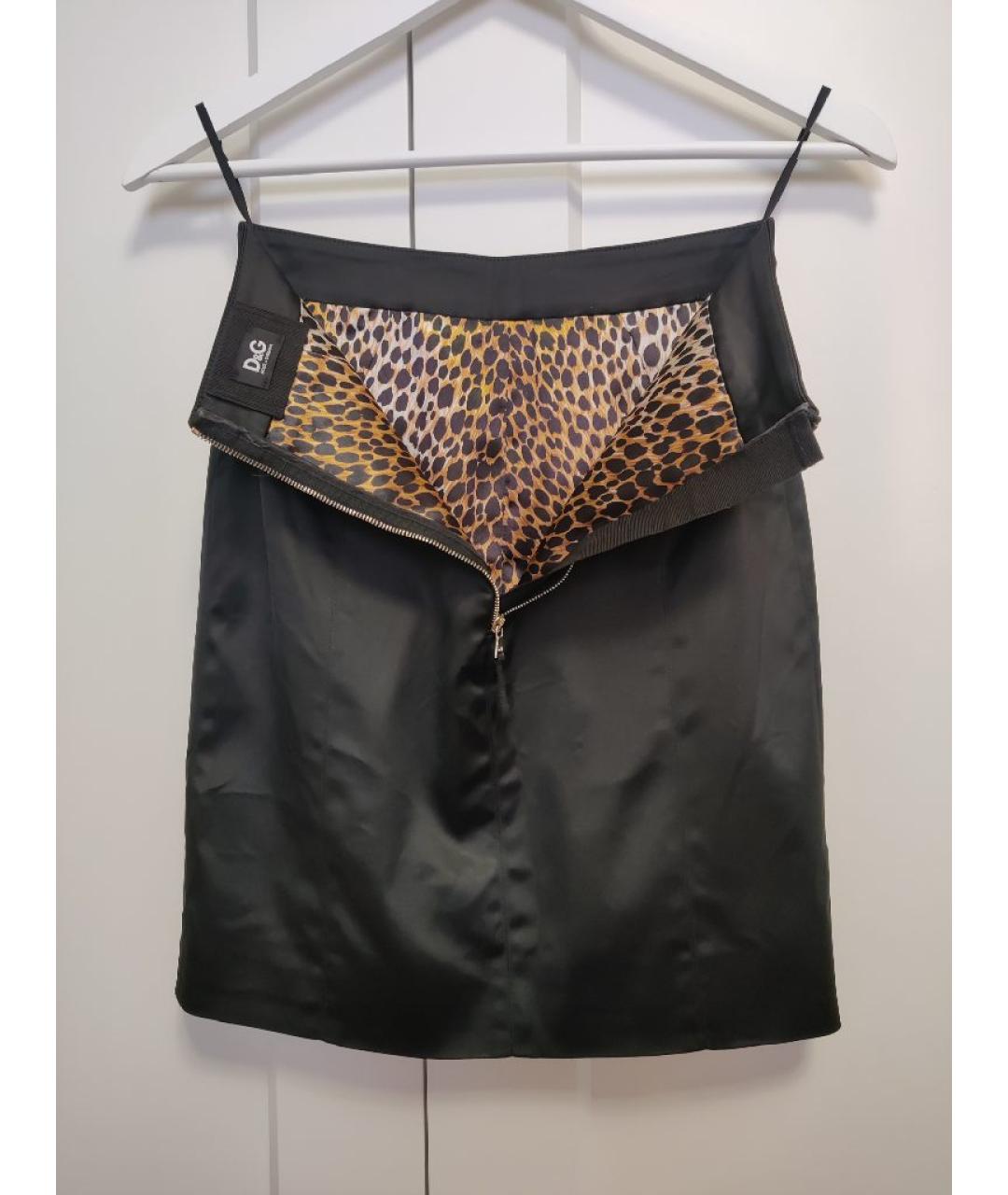 DOLCE&GABBANA Черная ацетатная юбка мини, фото 3