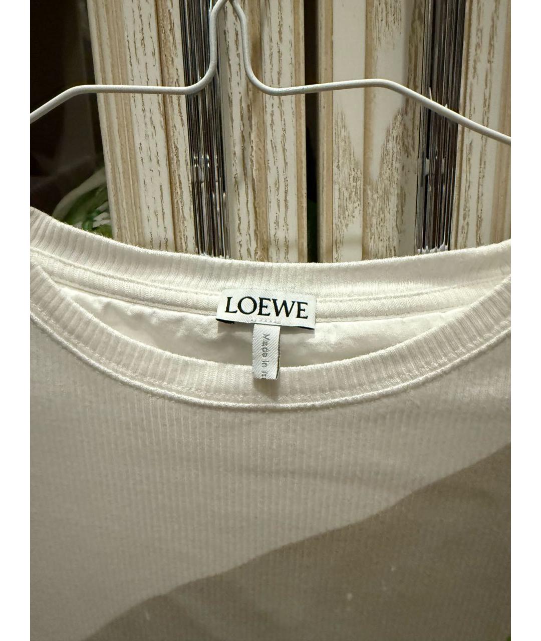 LOEWE Белая хлопковая футболка, фото 4