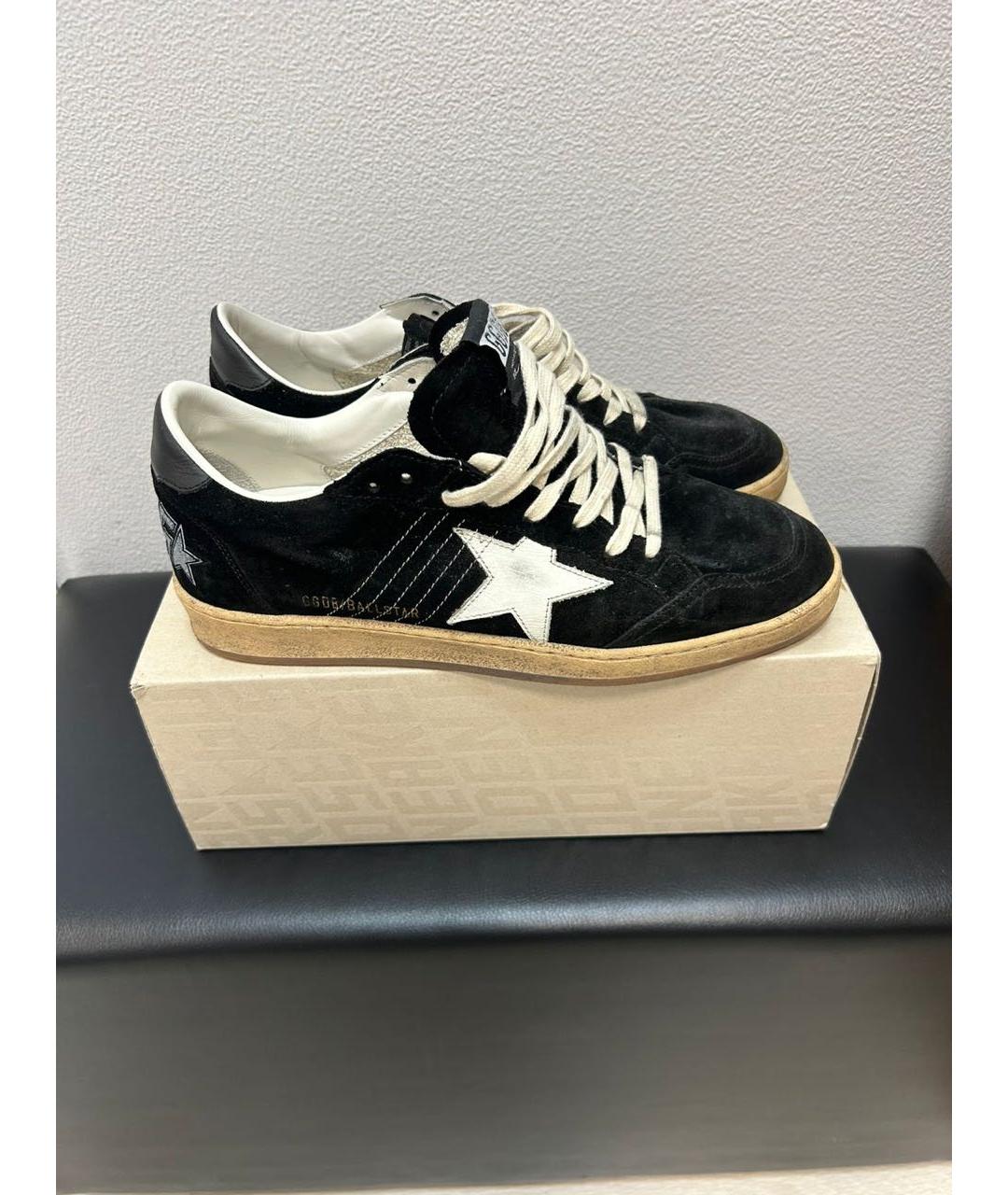 GOLDEN GOOSE DELUXE BRAND Черные замшевые низкие кроссовки / кеды, фото 5