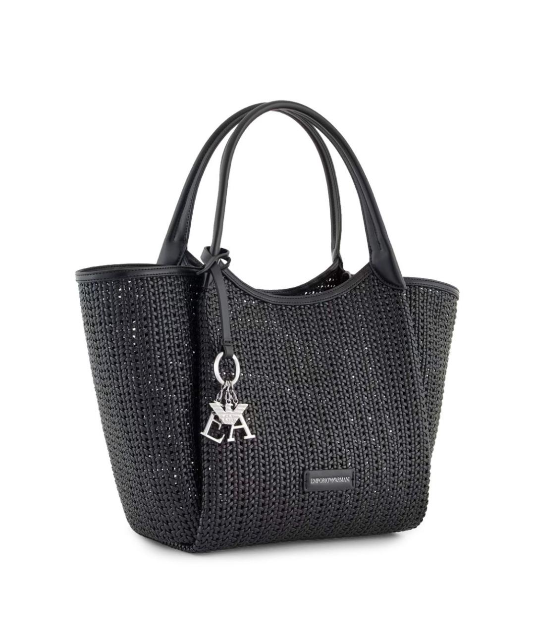 EMPORIO ARMANI Черная синтетическая сумка тоут, фото 2