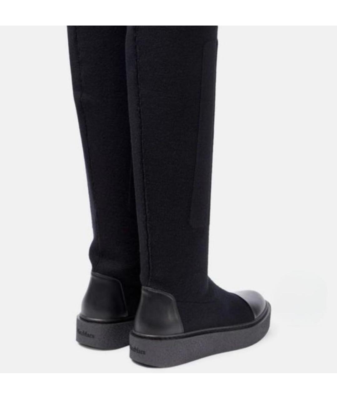 MAX MARA Черные кожаные сапоги, фото 4