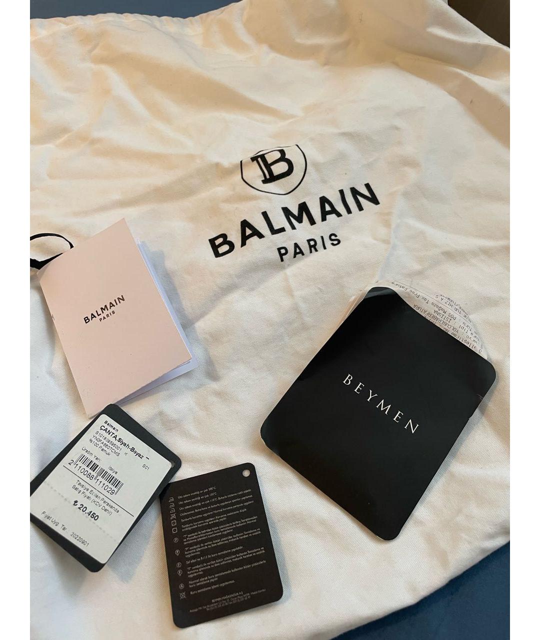 BALMAIN Черная хлопковая сумка тоут, фото 8