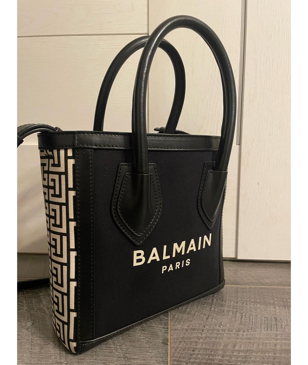 BALMAIN Черная хлопковая сумка тоут, фото 2
