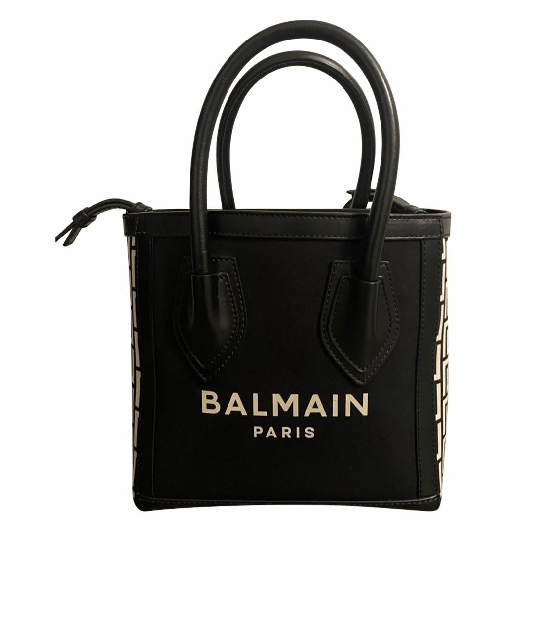 BALMAIN Черная хлопковая сумка тоут, фото 1