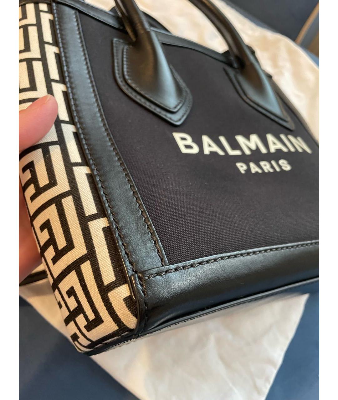 BALMAIN Черная хлопковая сумка тоут, фото 5