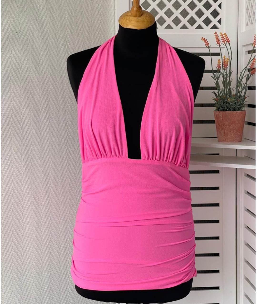 VERSACE COLLECTION Розовая шелковая блузы, фото 2