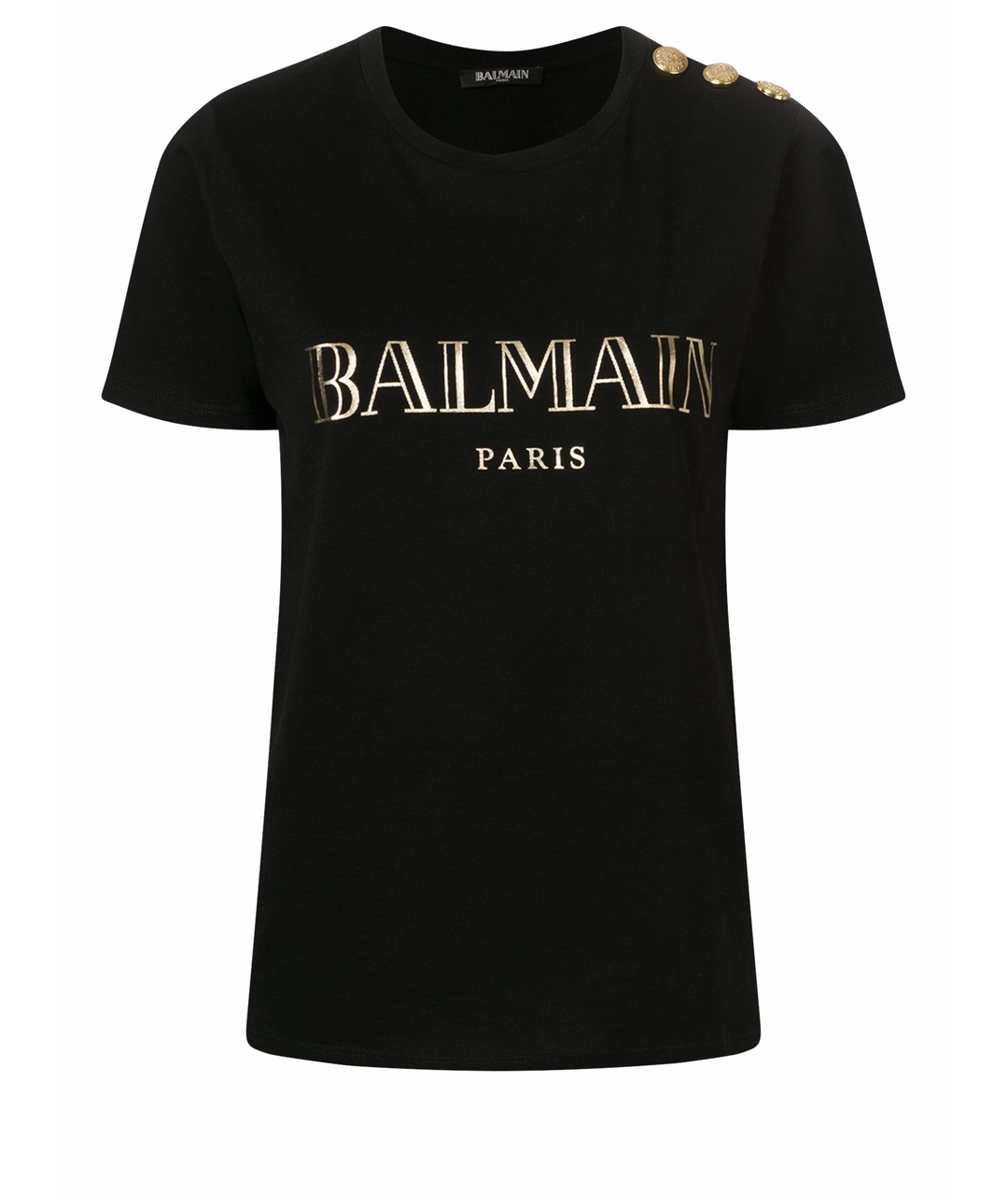 BALMAIN Черная хлопко-эластановая футболка, фото 1