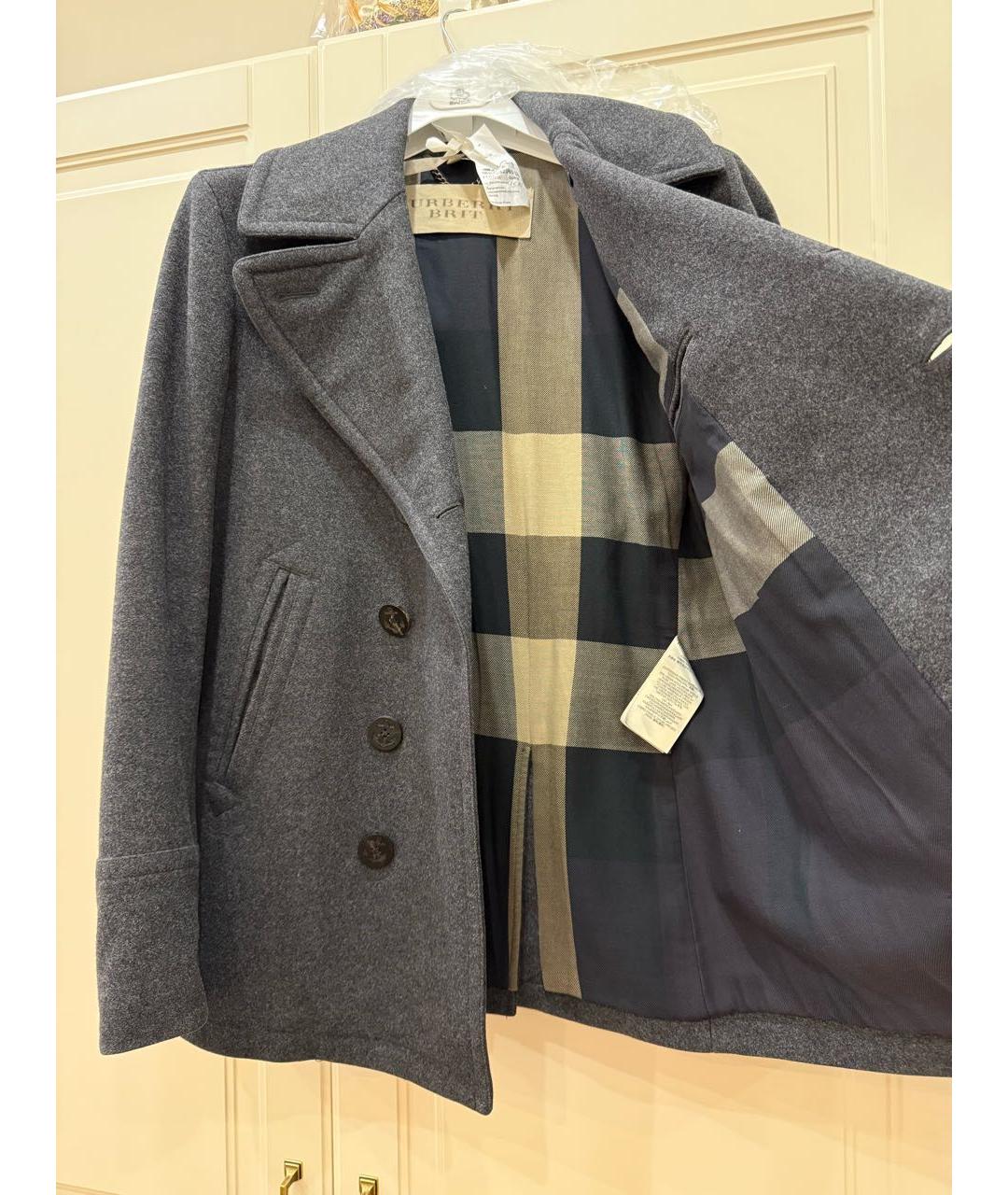 BURBERRY Антрацитовое шерстяное пальто, фото 5