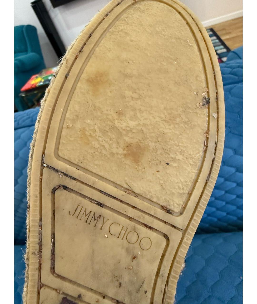 JIMMY CHOO Черные нубуковые лоферы, фото 6