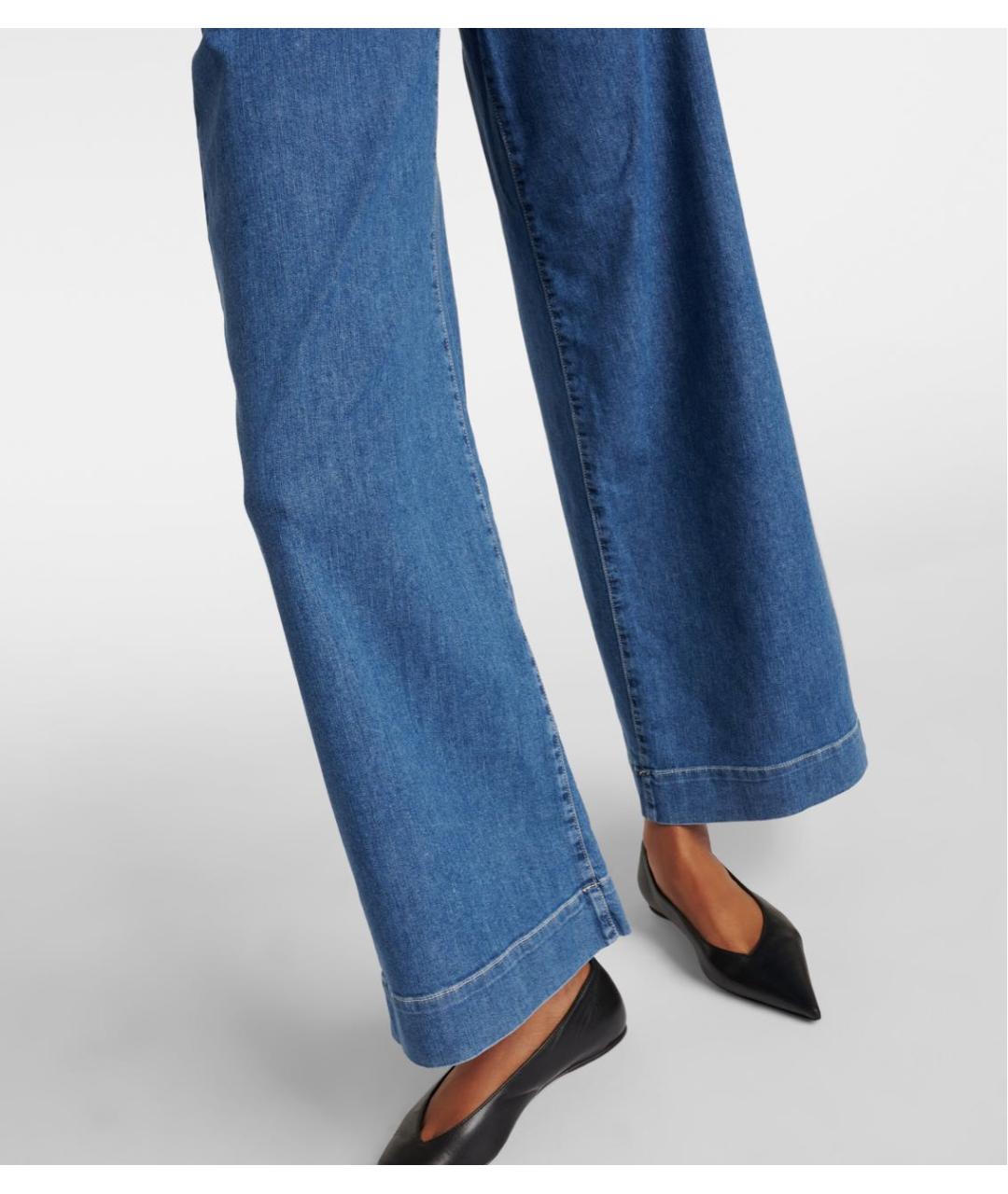 'S MAX MARA Синие хлопко-эластановые джинсы клеш, фото 5