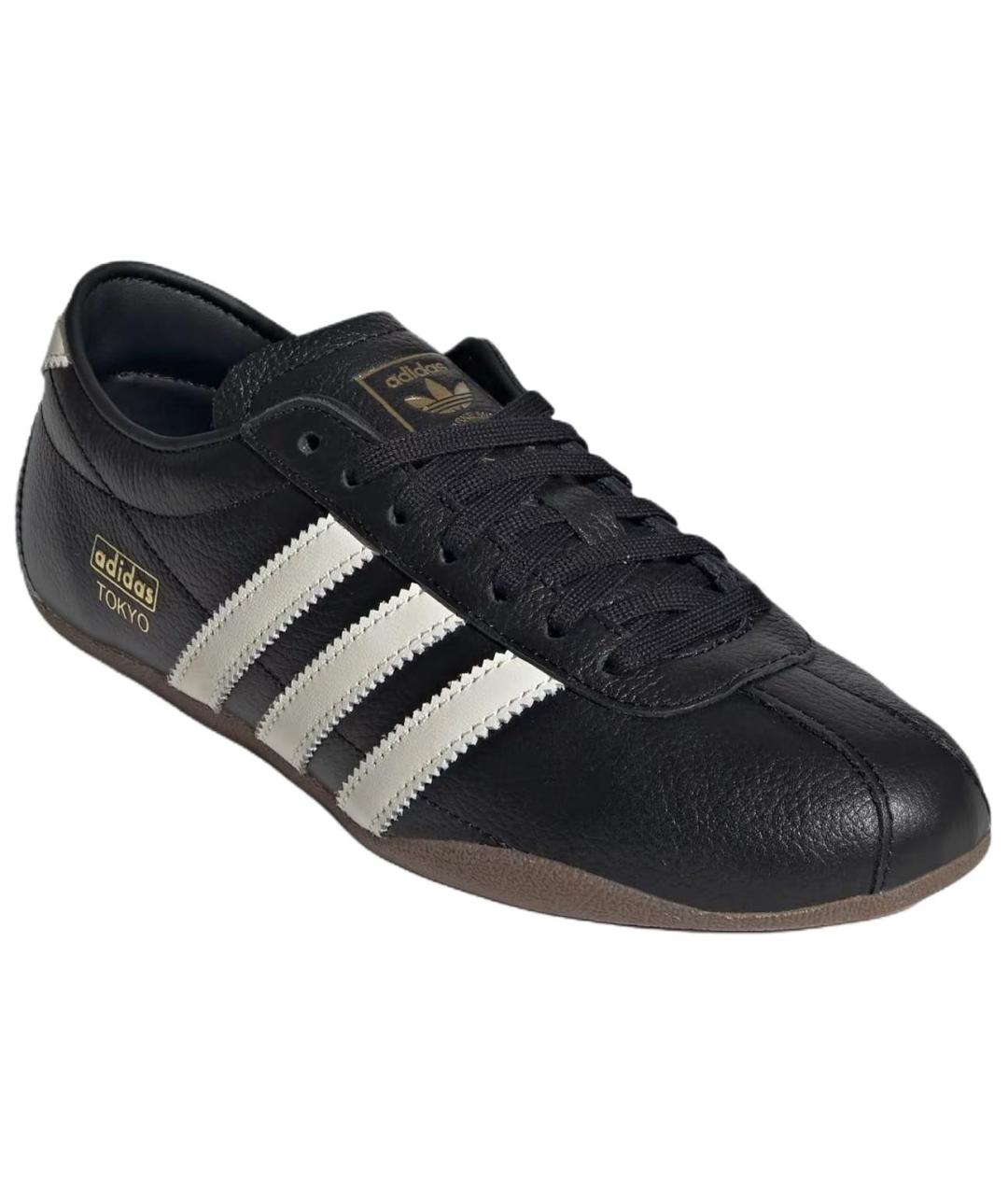 ADIDAS Черные кожаные кеды, фото 2