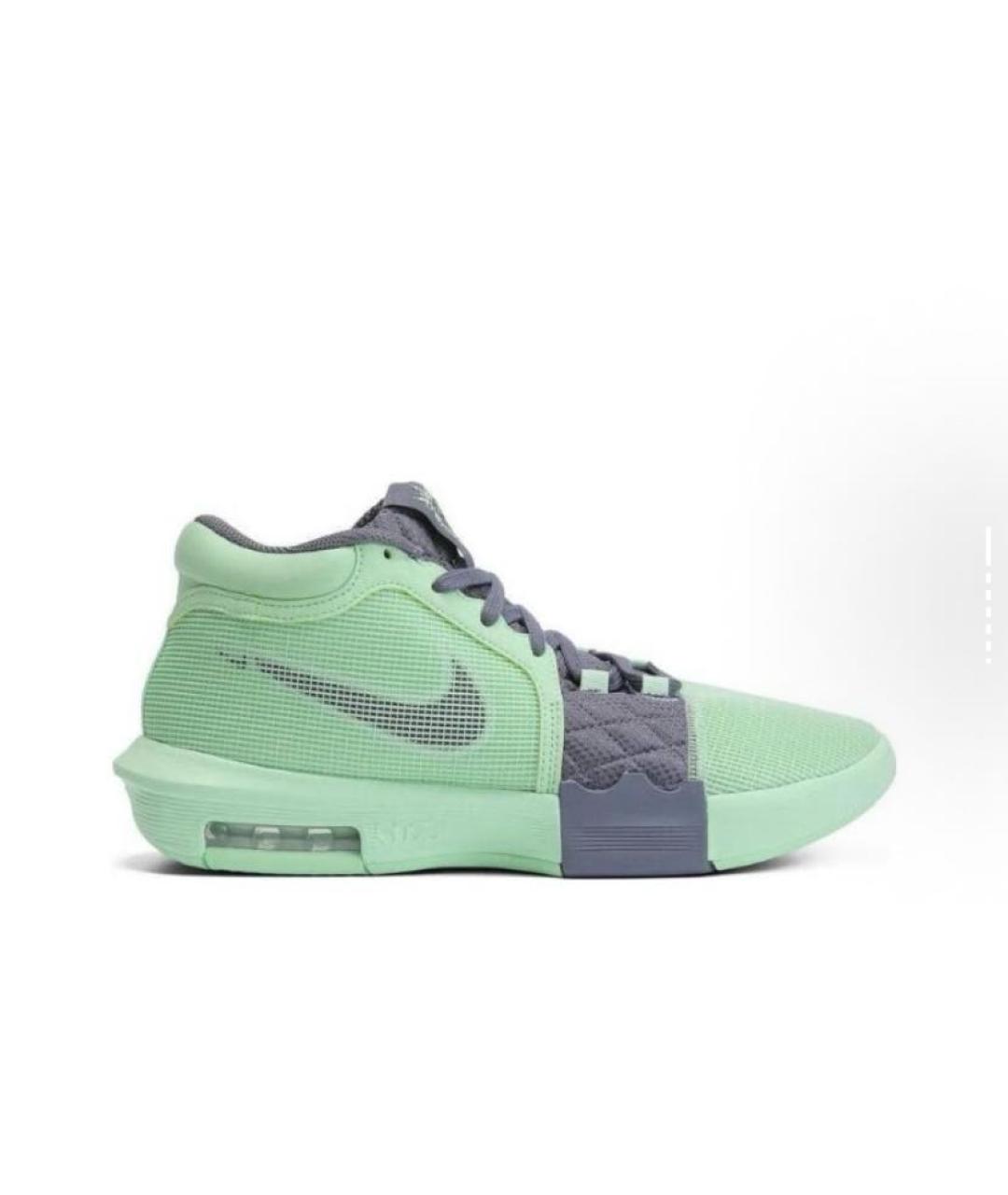 NIKE Зеленые текстильные высокие кроссовки / кеды, фото 5